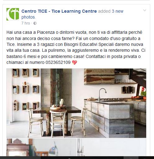 Appartamento in comodato cercansi per progetto educativo a Piacenza