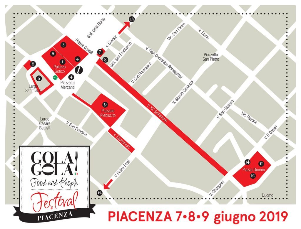 La mappa degli eventi Gola Gola Festival Piacenza
