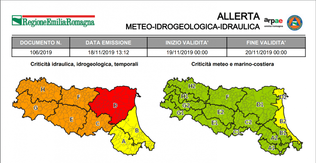 Allerta meteo arancione, operatività ridotta per il Centro operativo comunale di Protezione Civile