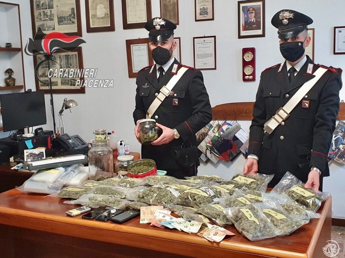 Carabinieri di Fiorenzuola sequestrano 3,2 kg. di droga